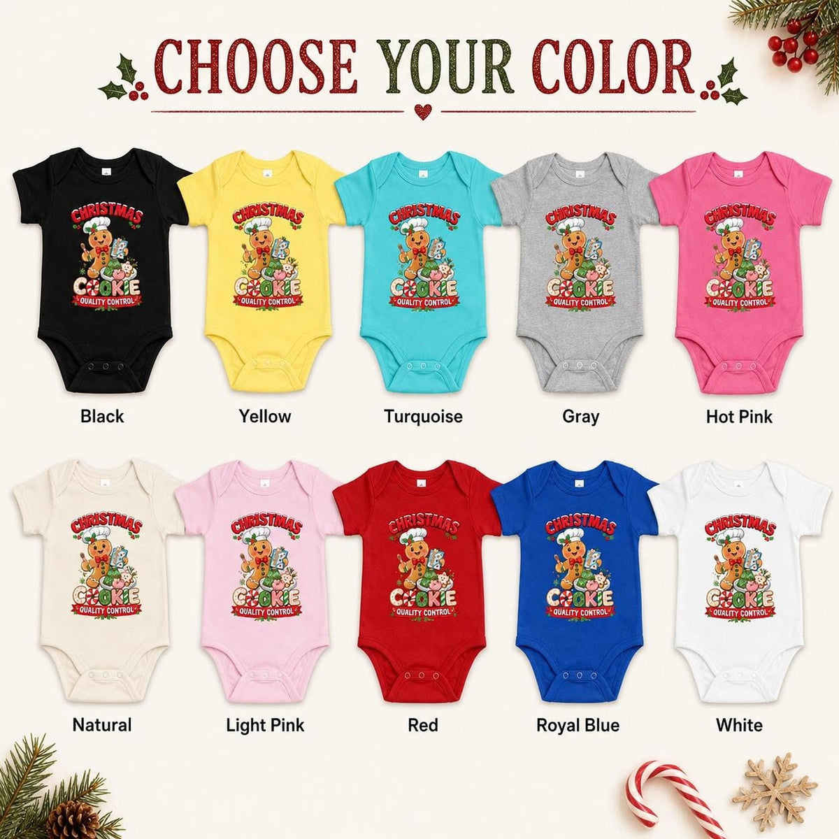 Cookie Tester Christmas Baby Bodysuit