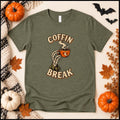 Coffin Break Coffee Shirt, Skeleton Hand Halloween Tee, Gothic Barista Gift