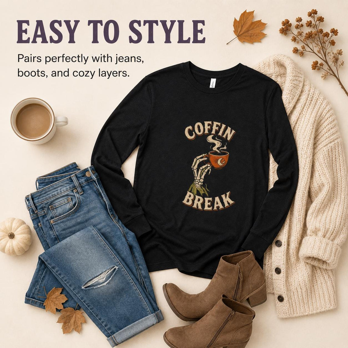 Coffin Break Halloween Long Sleeve