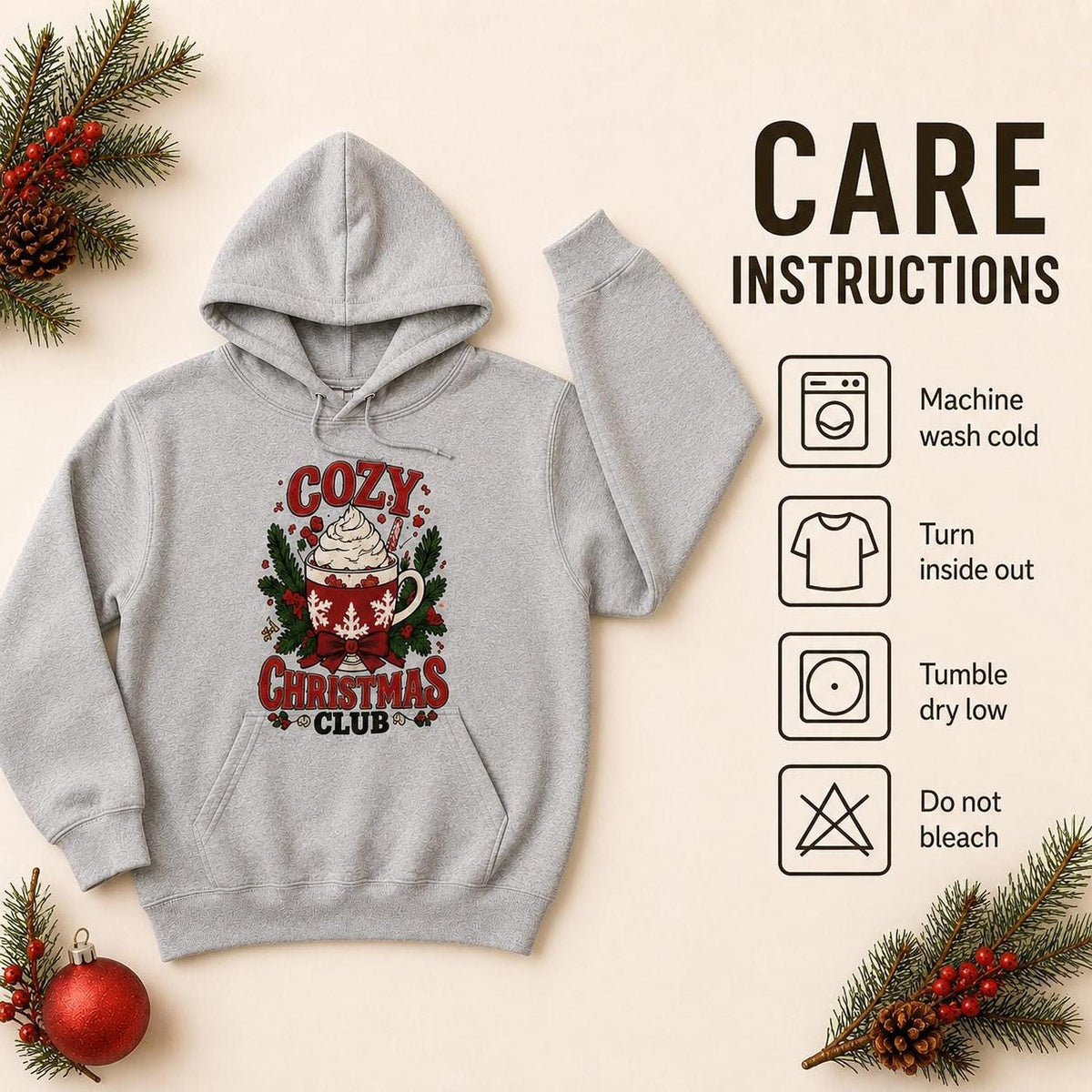 Cozy Christmas Club Hoodie, Unisex Holiday Sweatshirt, Cocoa Run Gift