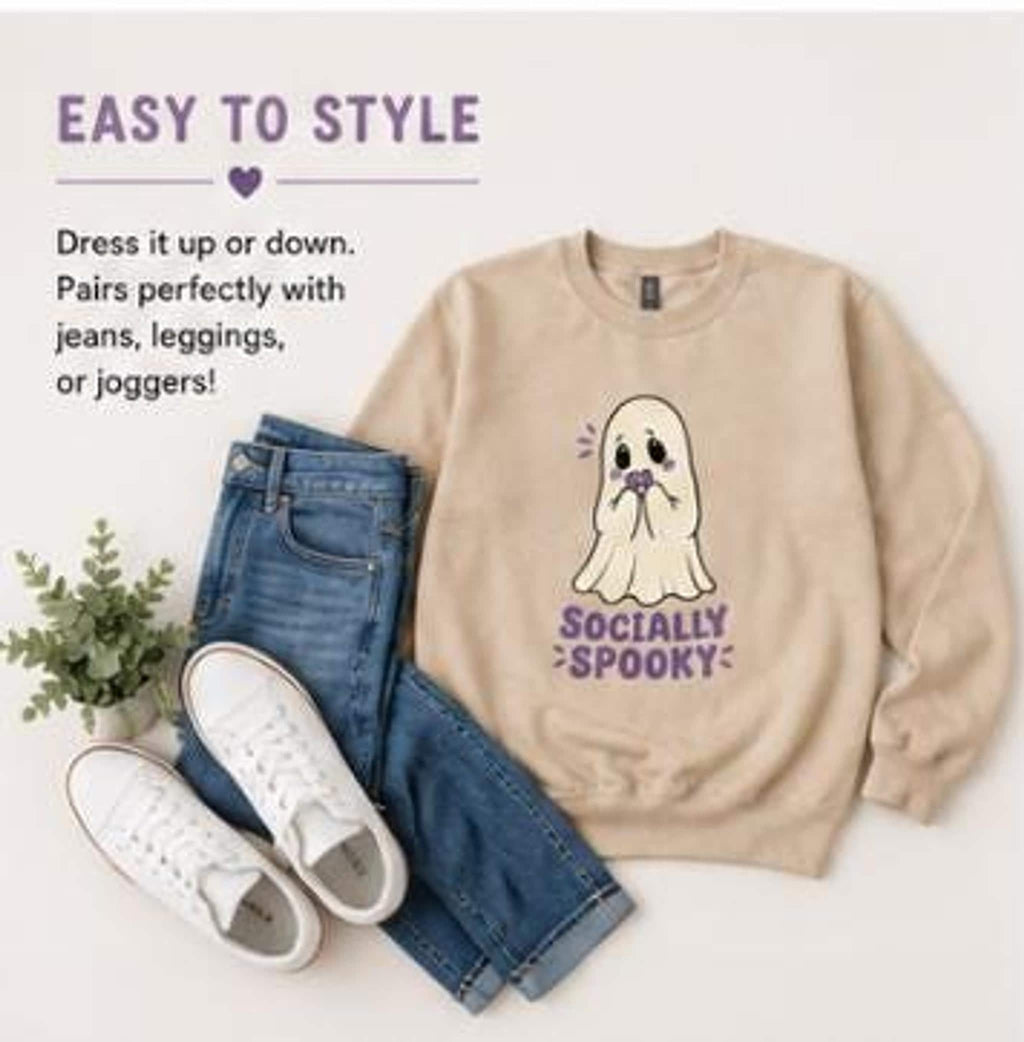 Socially Spooky Halloween Sweatshirt