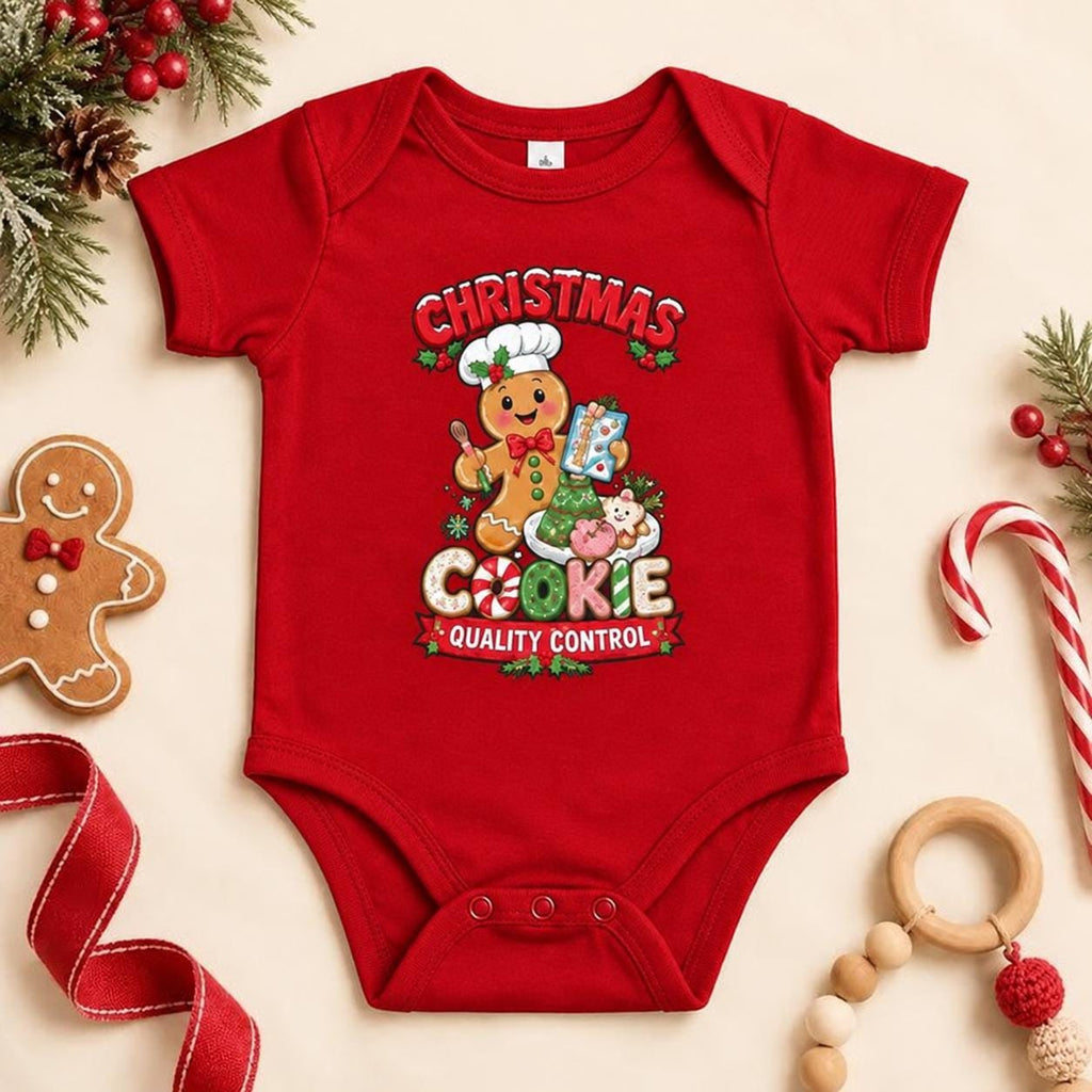 Gingerbread Cookie Tester Baby Bodysuit, Christmas Holiday Outfit (100% Cotton)