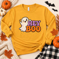 Hey Boo Sweatshirt, Cotton Blend Halloween Crewneck in S-4XL