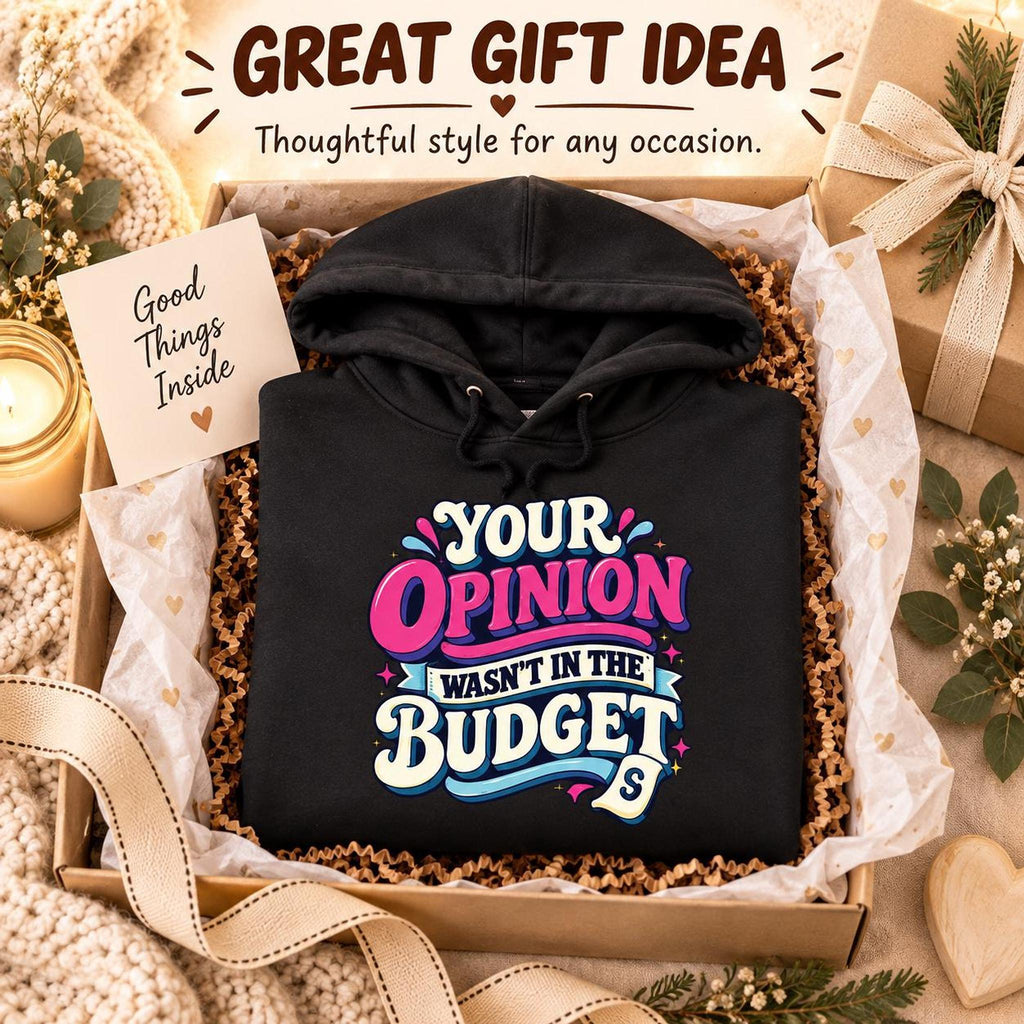 Sarcastic Budget Humor Lightweight Hoodie, Retro Graphic Sweatshirt, Sassy Gift for Her