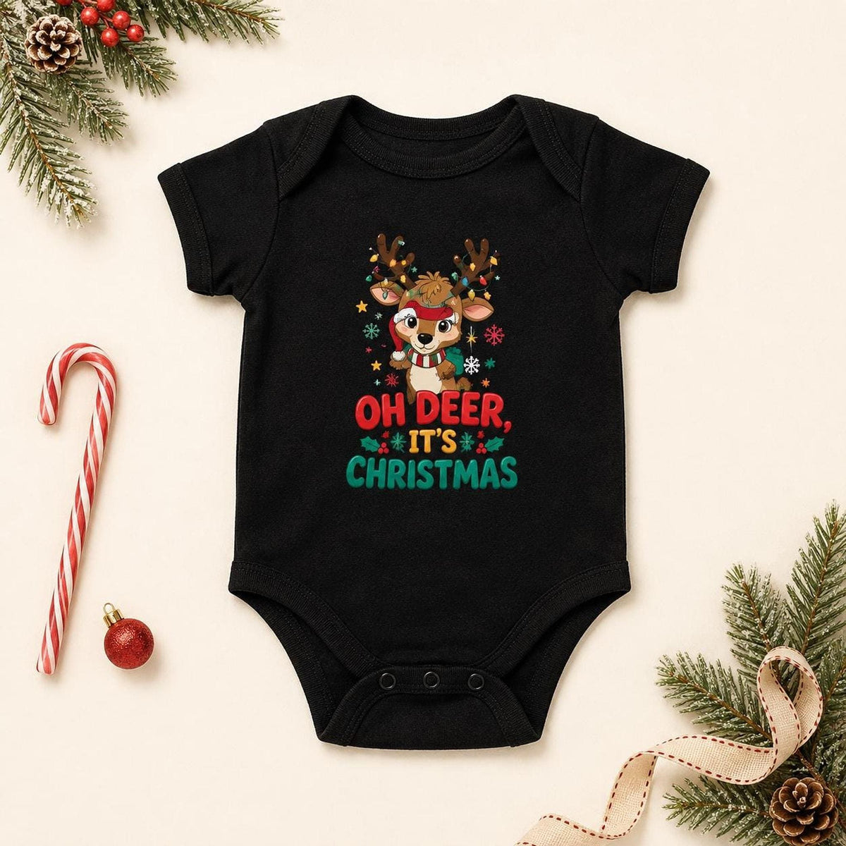 Oh Deer Christmas Baby Bodysuit
