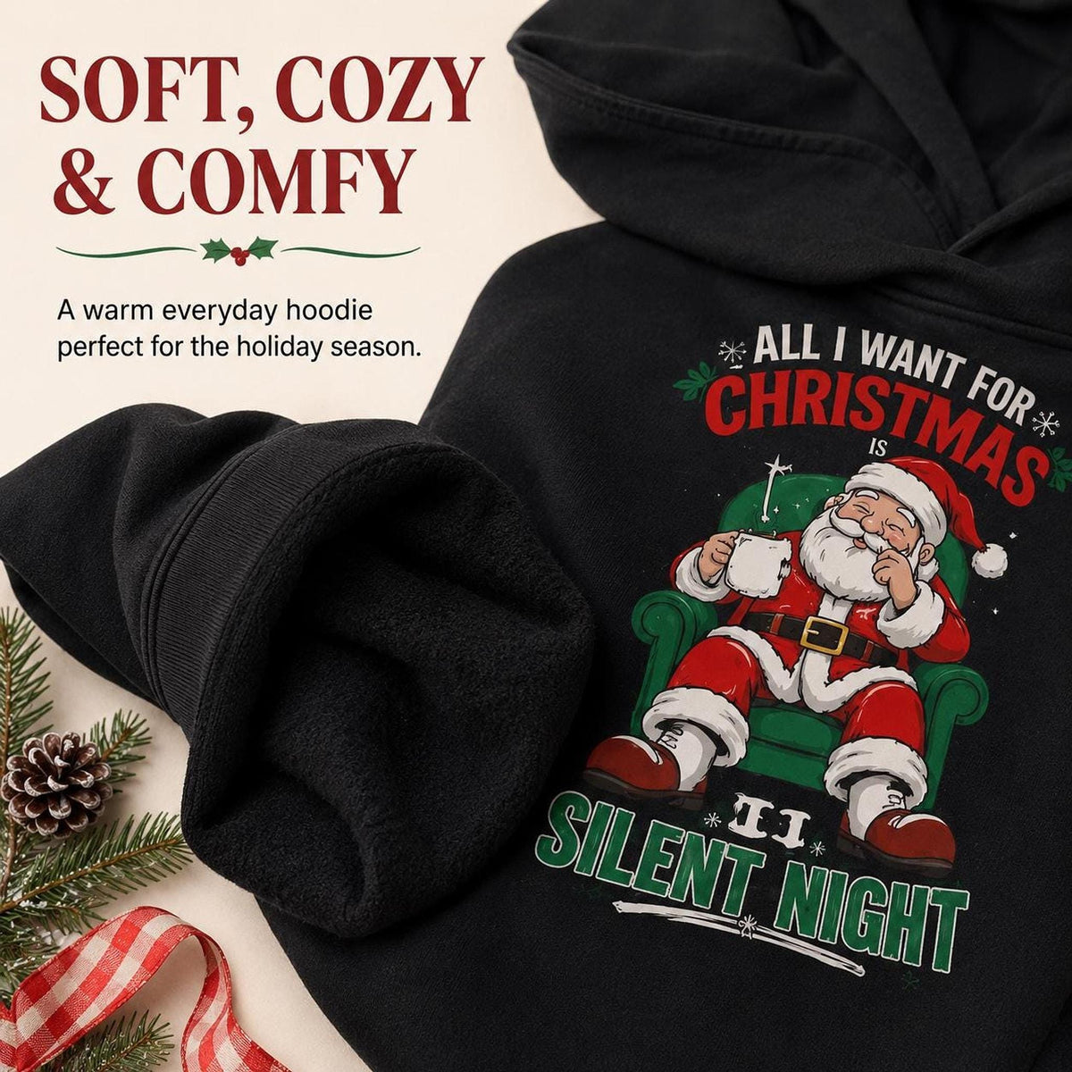 Silent Night Christmas Hoodie