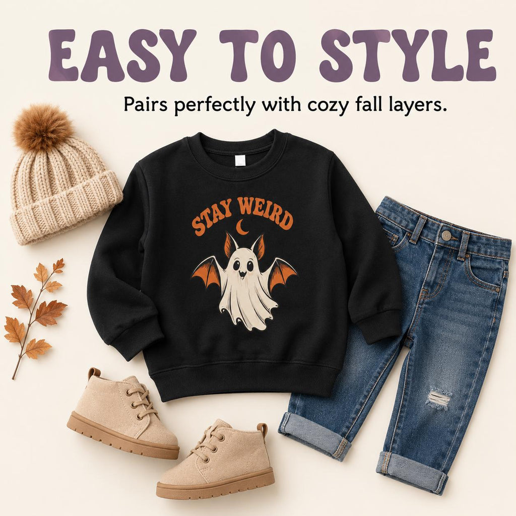 Stay Weird Toddler Halloween Sweatshirt