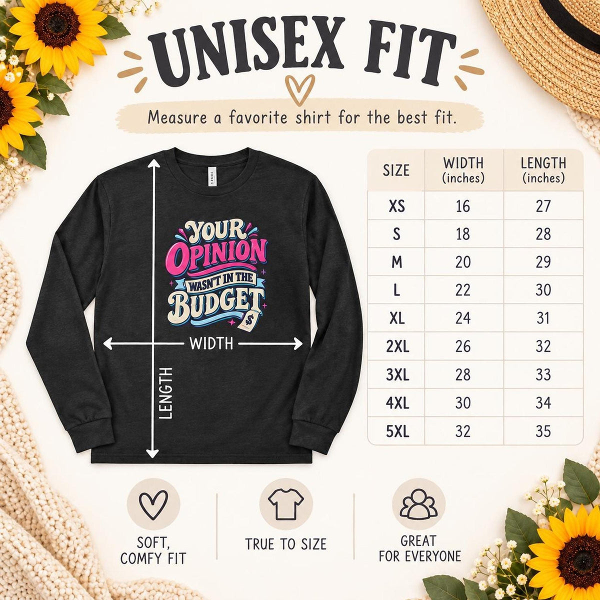 Sarcastic Budget Opinion Long Sleeve Shirt, Retro Graphic Tee, Funny Gift for Her
