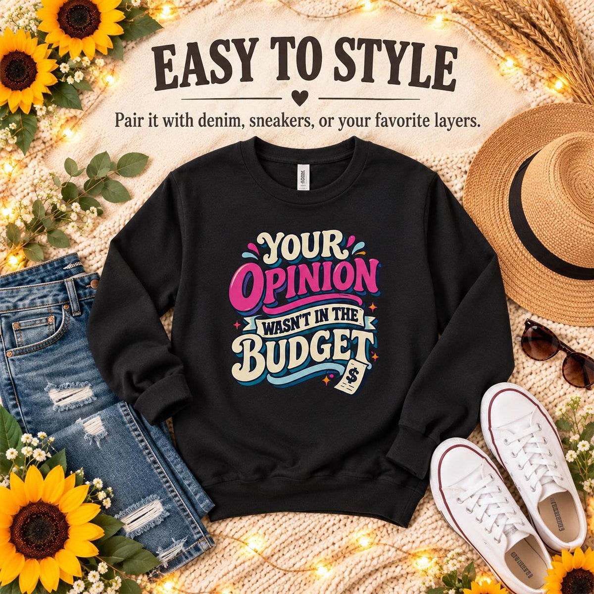 Sassy Budget Sweatshirt, Sarcastic Crewneck, Retro Graphic, Gift for Her