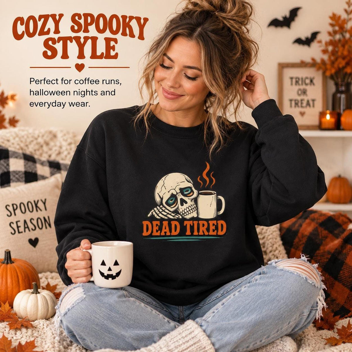 Dead Tired Halloween Sweatshirt