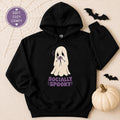 Socially Spooky Ghost Hoodie, Introvert Halloween Sweatshirt, Cozy Fall Pullover
