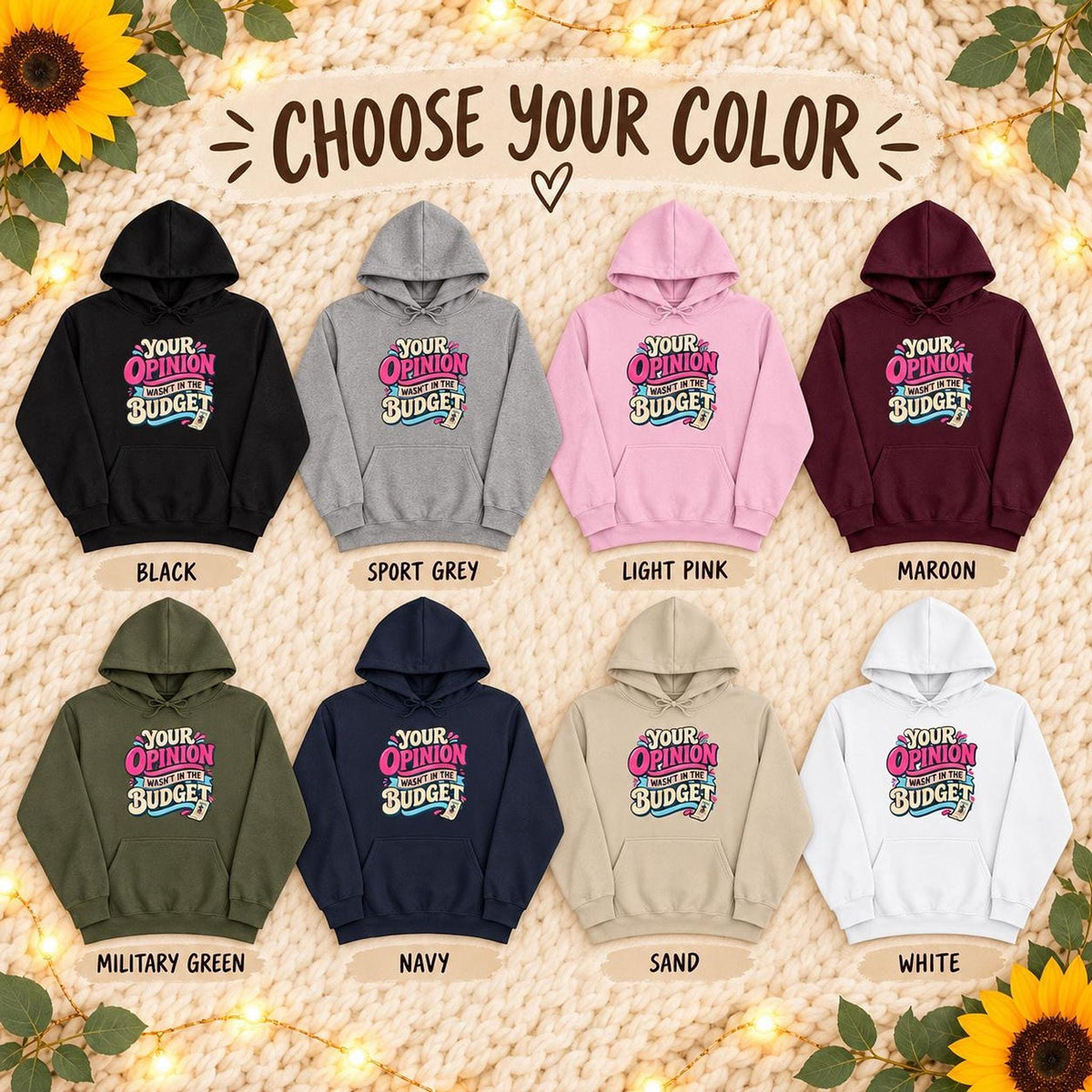 Sarcastic Budget Opinion Hoodie, Retro Graphic Sweatshirt, Sassy Humor Gift