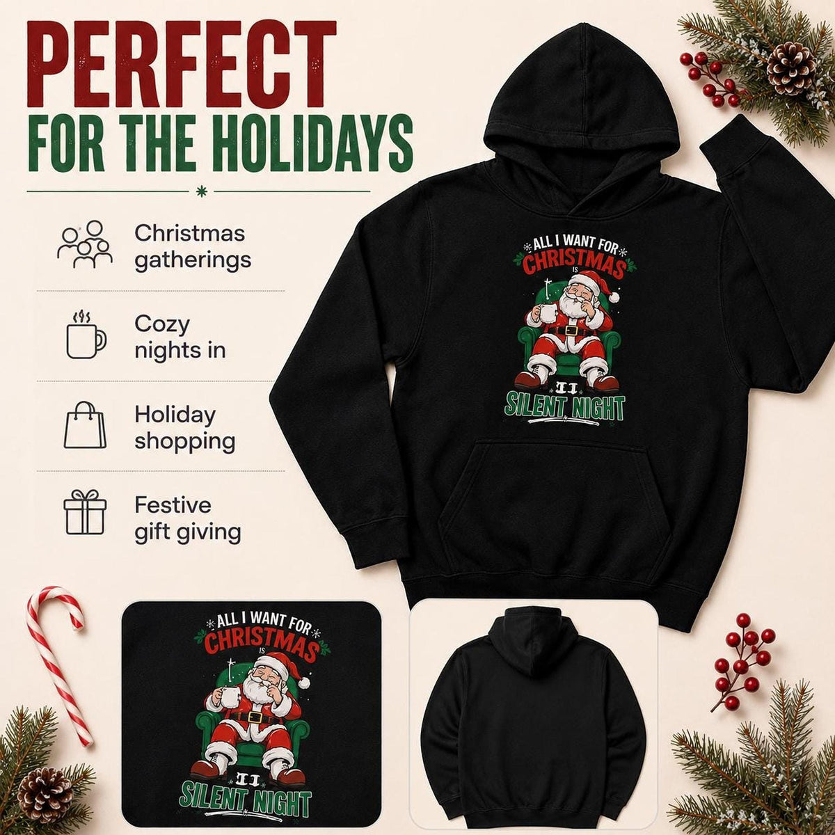 Silent Night Christmas Hoodie