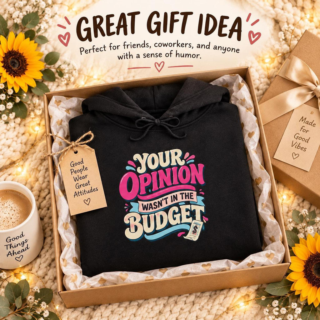 Sarcastic Budget Opinion Hoodie, Retro Graphic Sweatshirt, Sassy Humor Gift