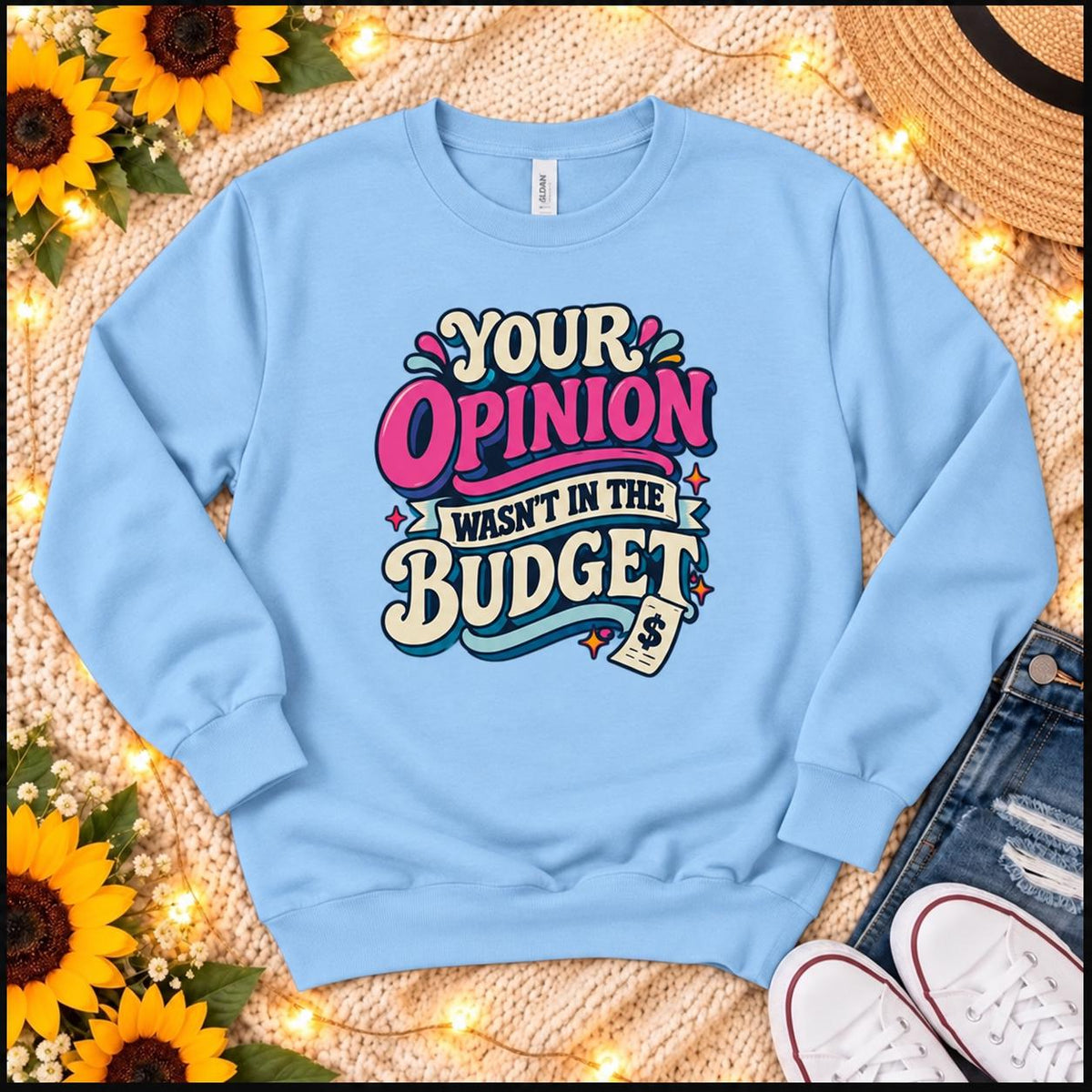 Sassy Budget Sweatshirt, Sarcastic Crewneck, Retro Graphic, Gift for Her