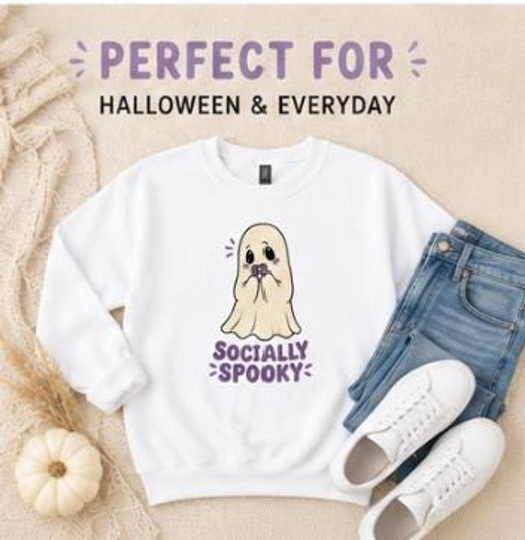 Socially Spooky Halloween Sweatshirt