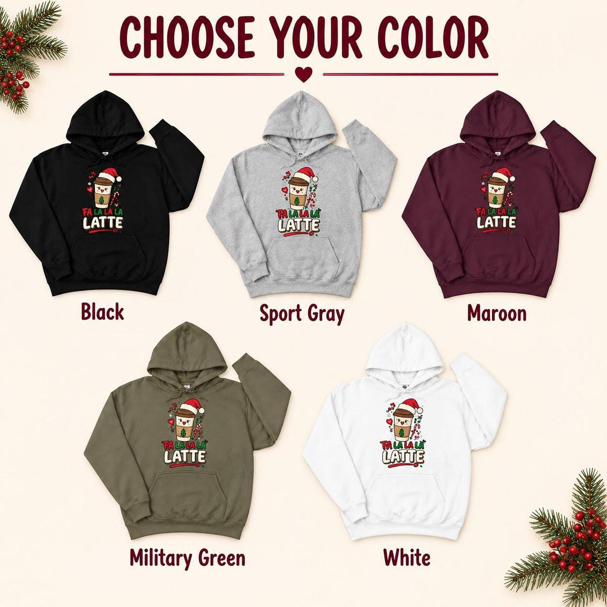 Fa La La La Latte Christmas Hoodie
