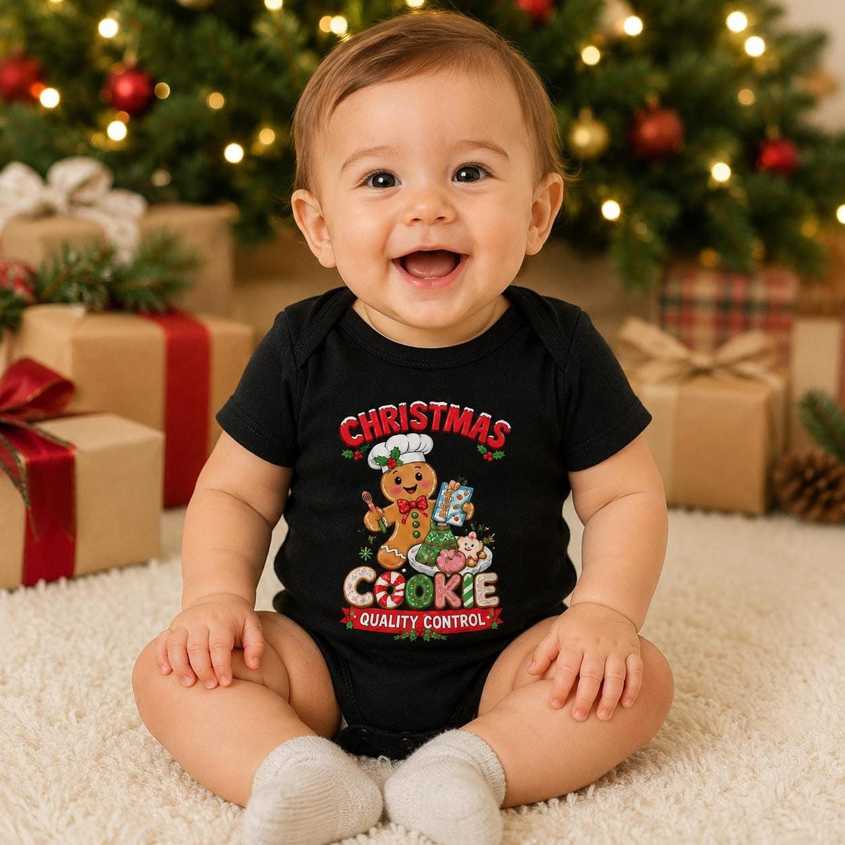 Cookie Tester Christmas Baby Bodysuit