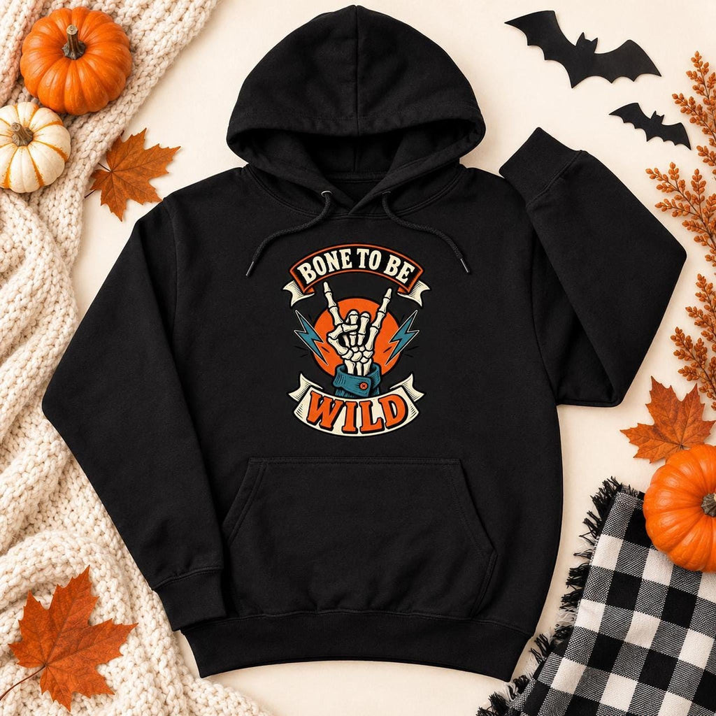 Bone To Be Wild Hoodie, Unisex Skeleton Sweatshirt