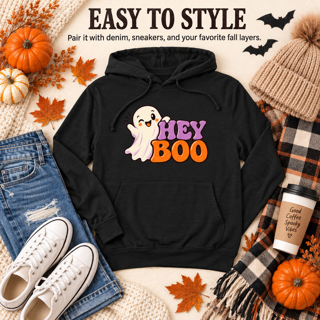 Hey Boo - Adult Hoodie