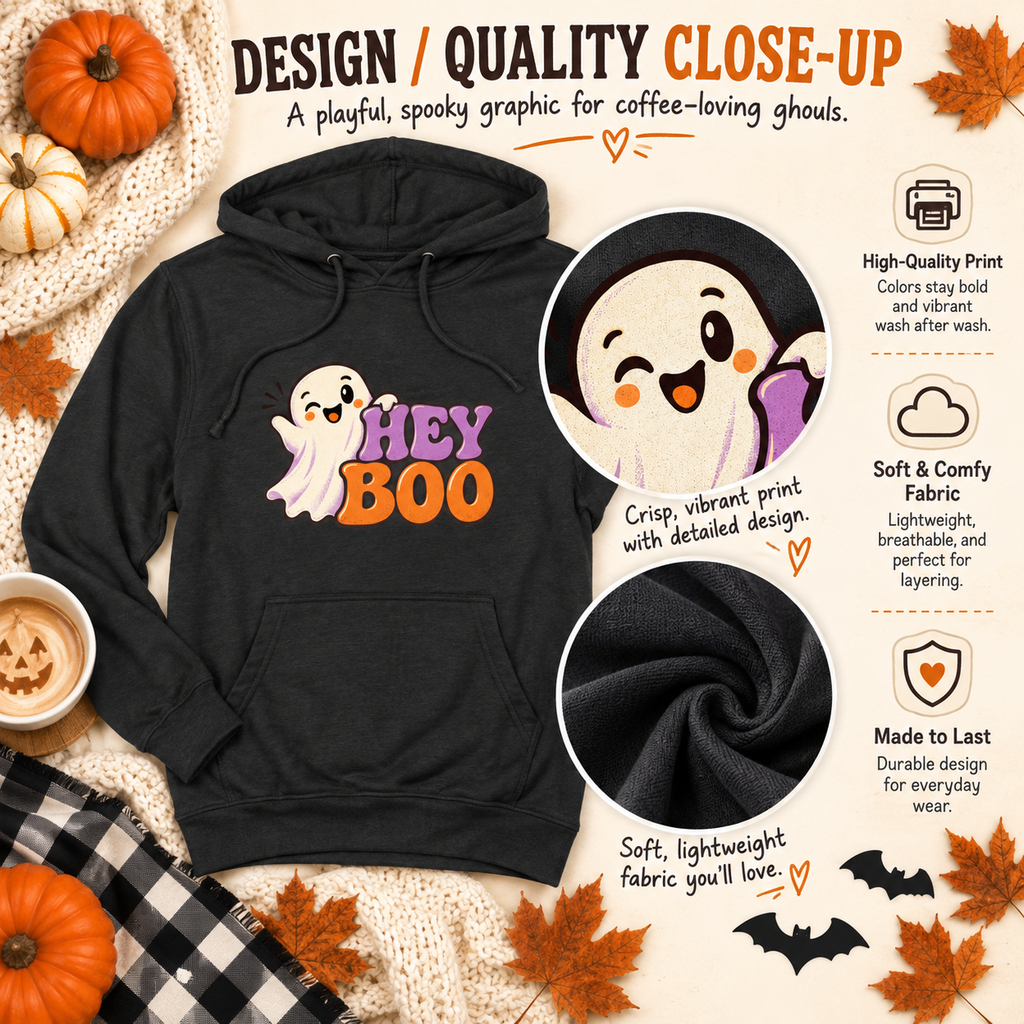 Hey Boo - Adult Hoodie