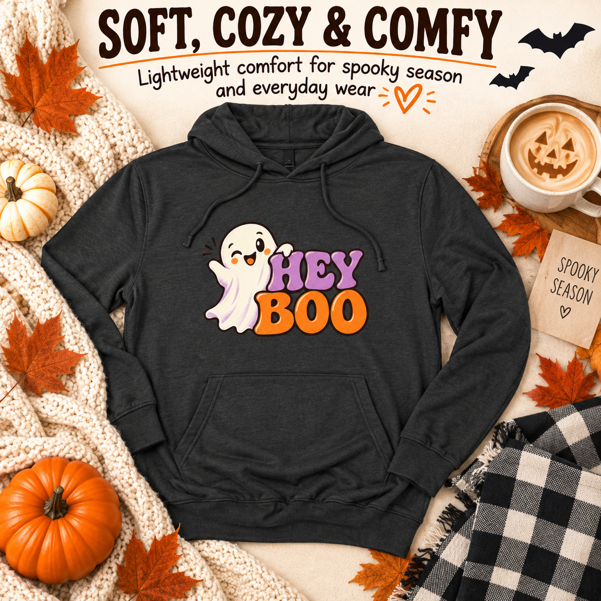 Hey Boo - Adult Hoodie