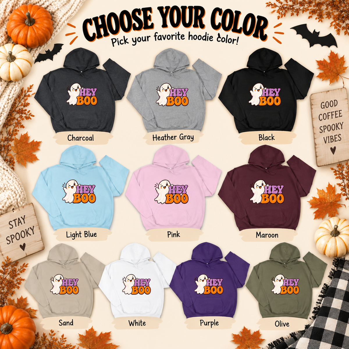 Hey Boo - Adult Hoodie