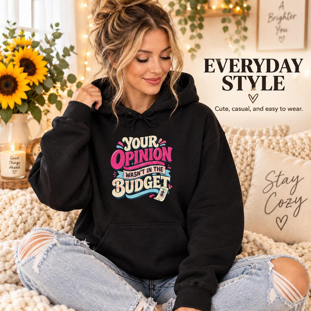 Sarcastic Budget Opinion Hoodie, Retro Graphic Sweatshirt, Sassy Humor Gift