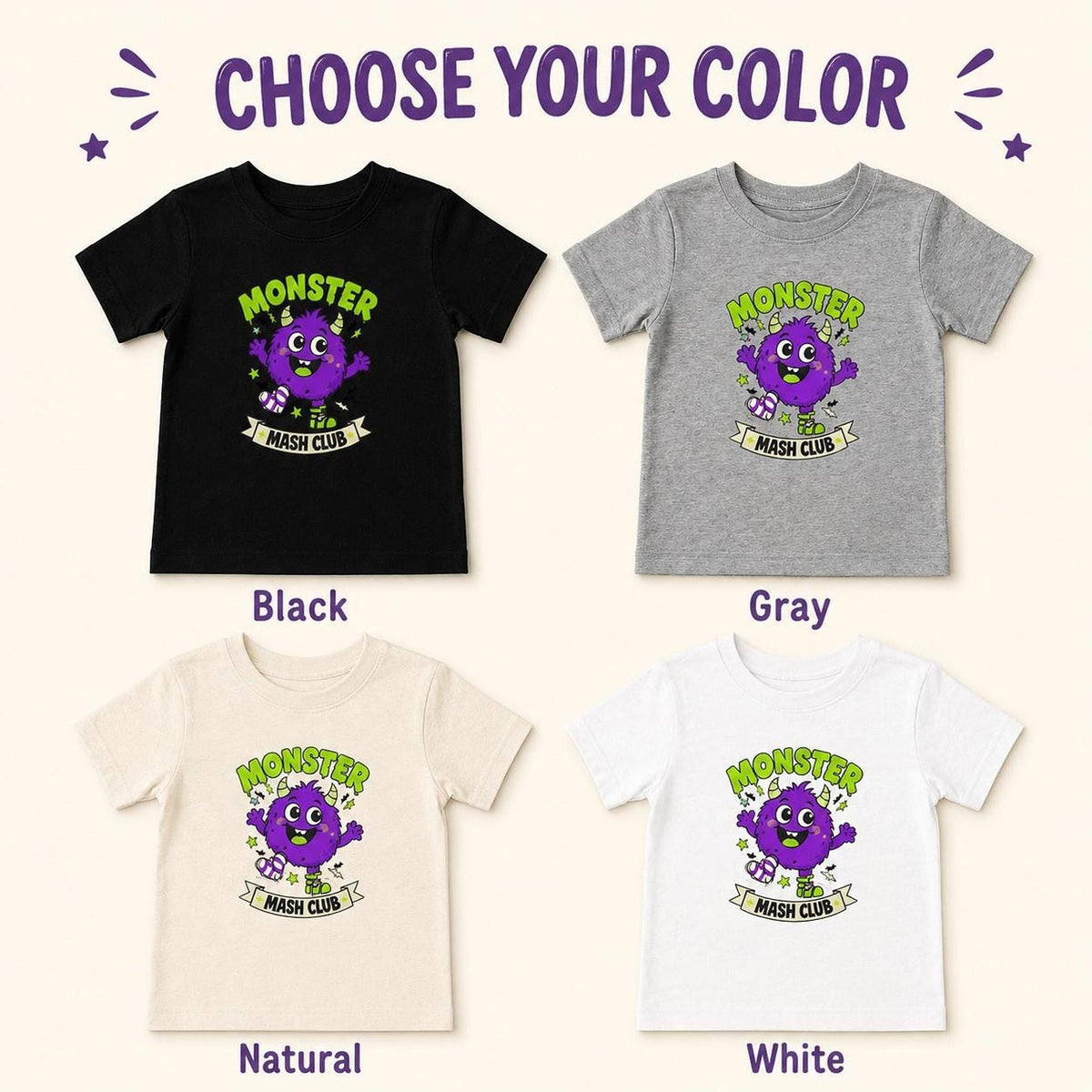 Purple Monster Toddler Halloween Shirt, Spooky Season Graphic Tee