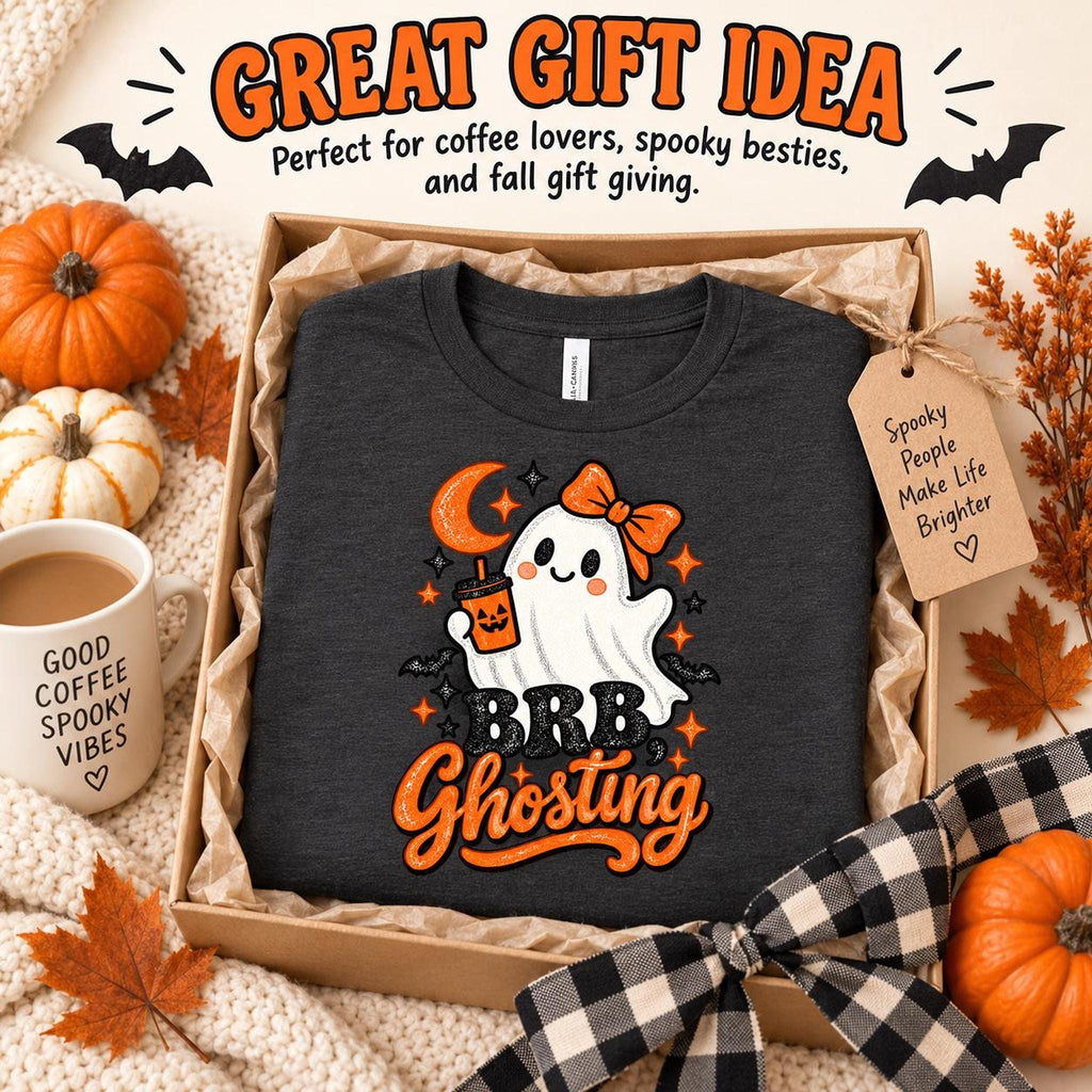 Ghosting Graphic Tee, 100% Airlume Cotton BRB Ghost Pun Shirt
