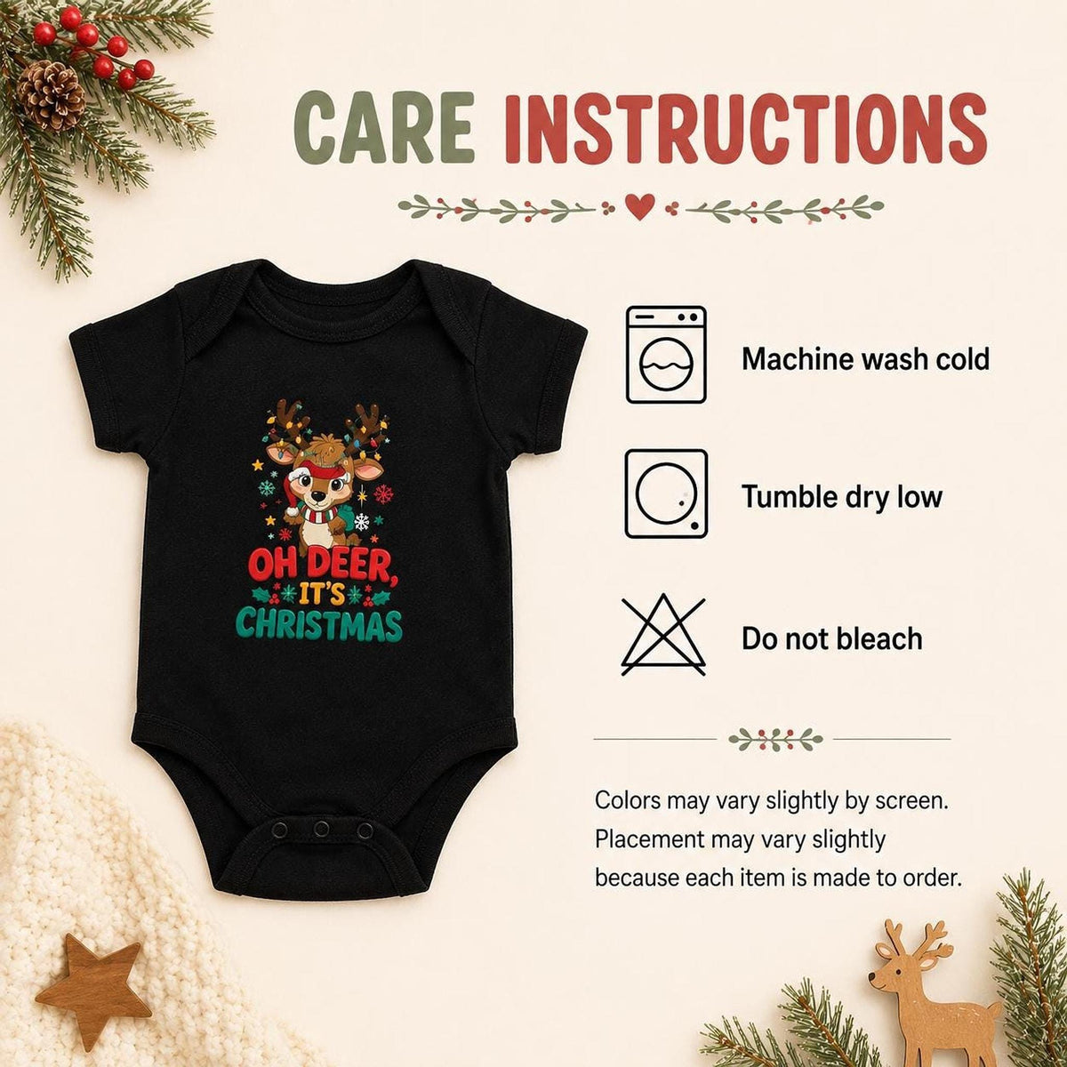 Oh Deer Christmas Baby Bodysuit