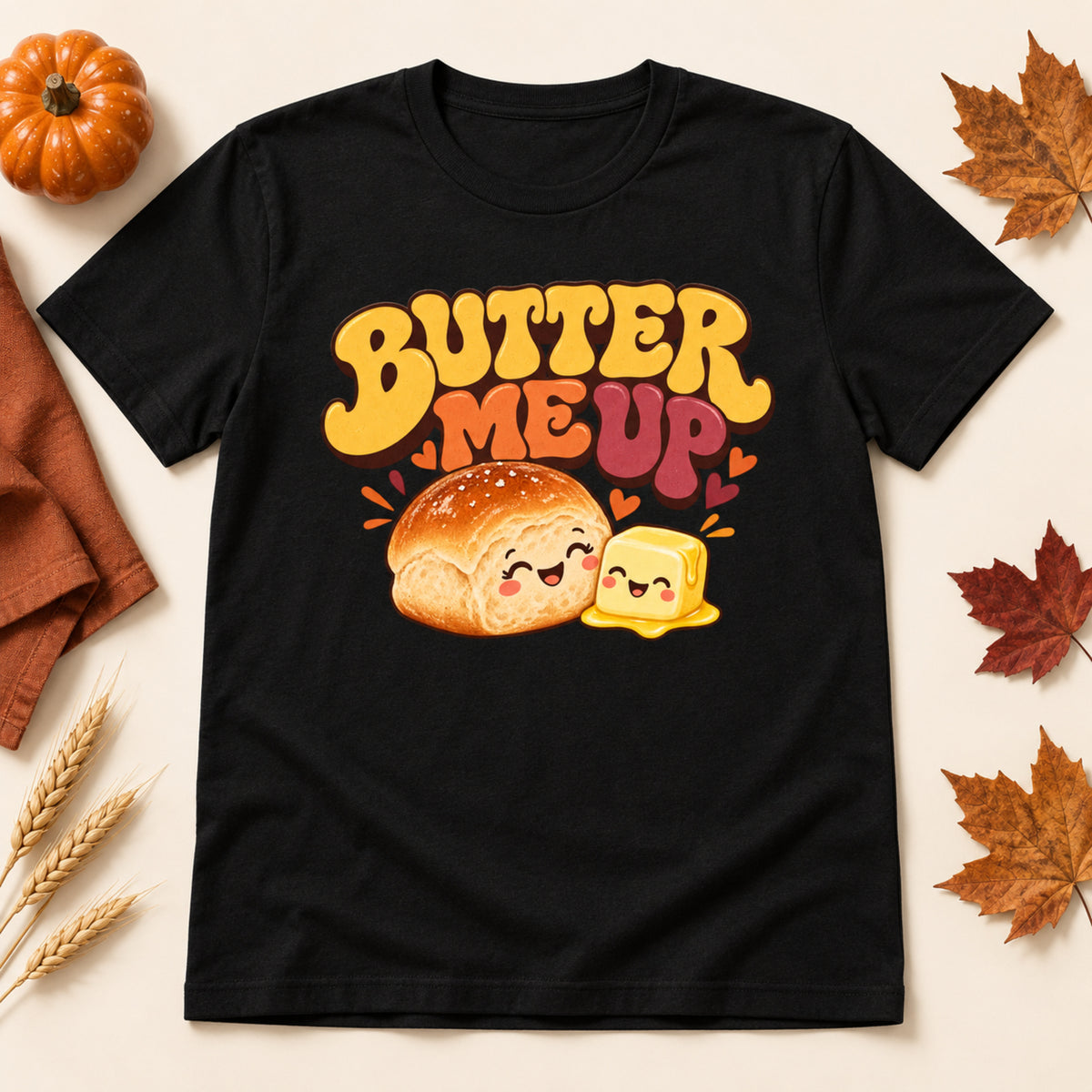 Butter Me Up black adult tee Thanksgiving thumbnail