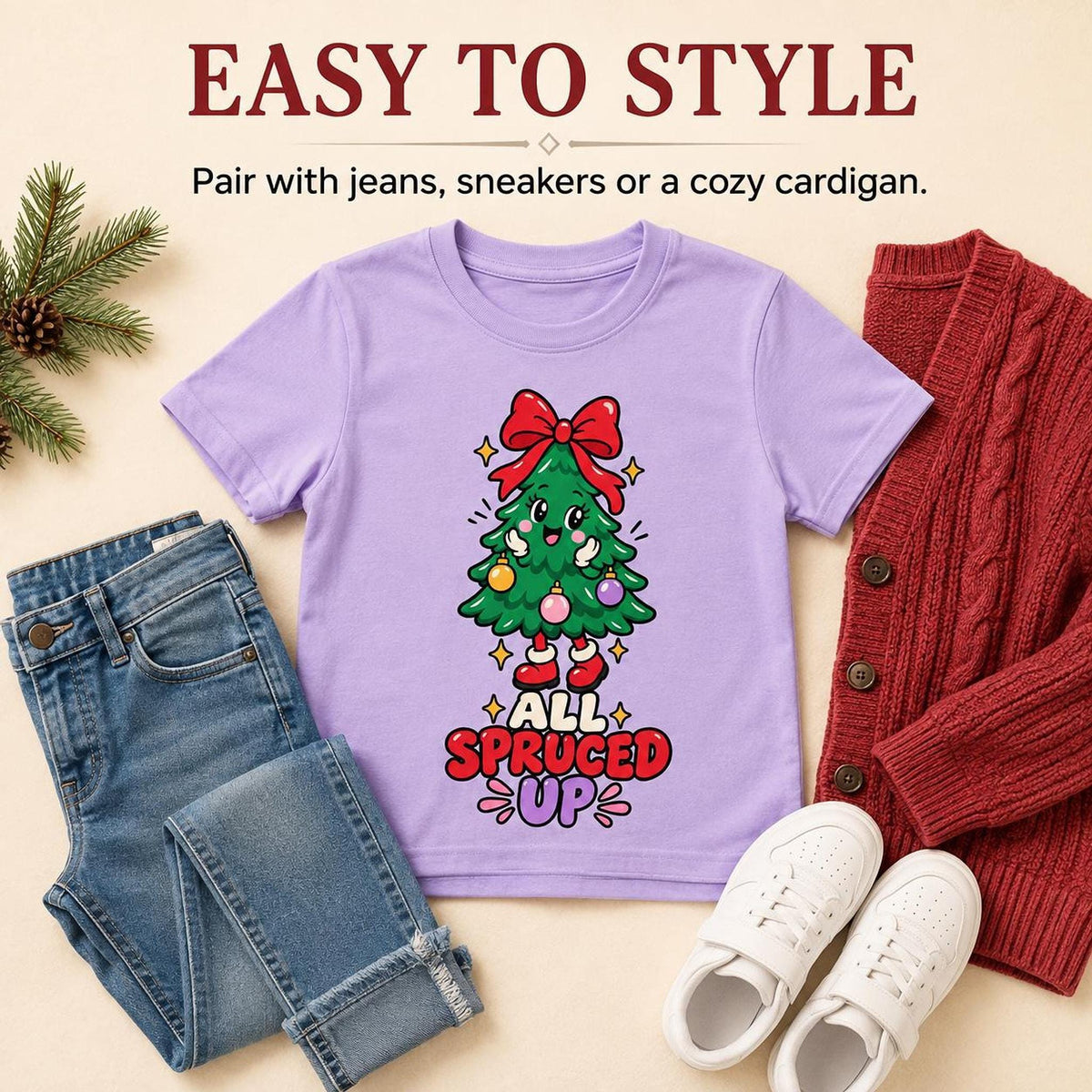 All Spruced Up Youth Christmas Tee