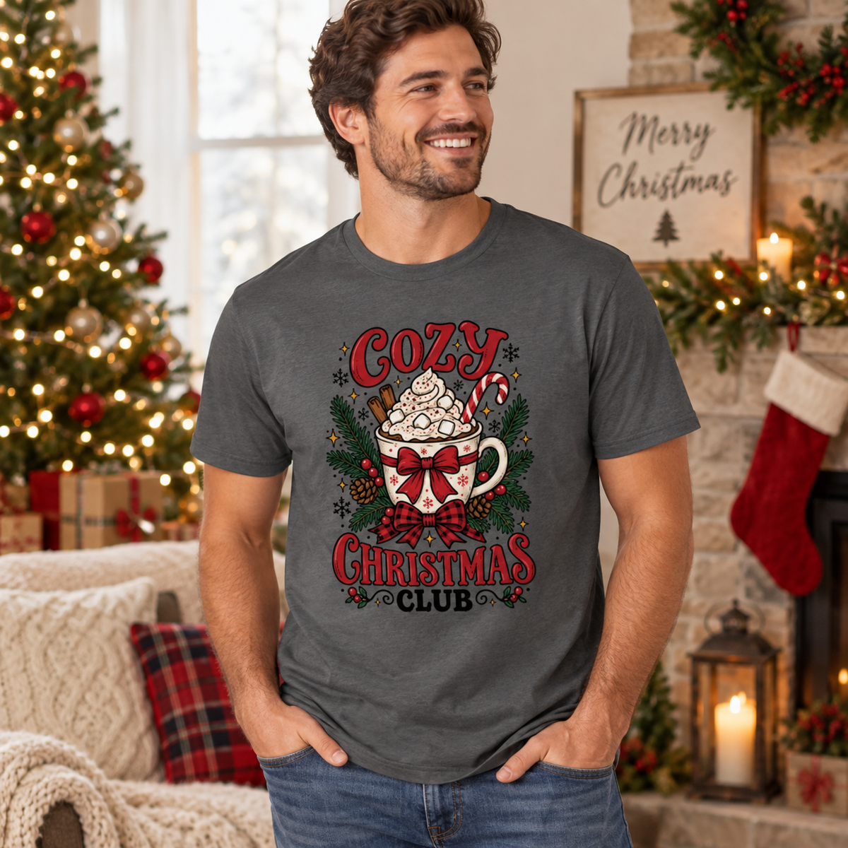 Cozy Christmas adult hoodie lifestyle