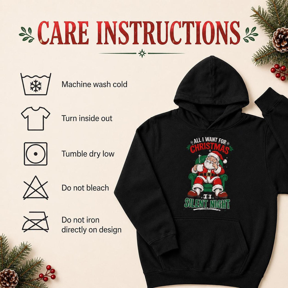 Silent Night Christmas Hoodie