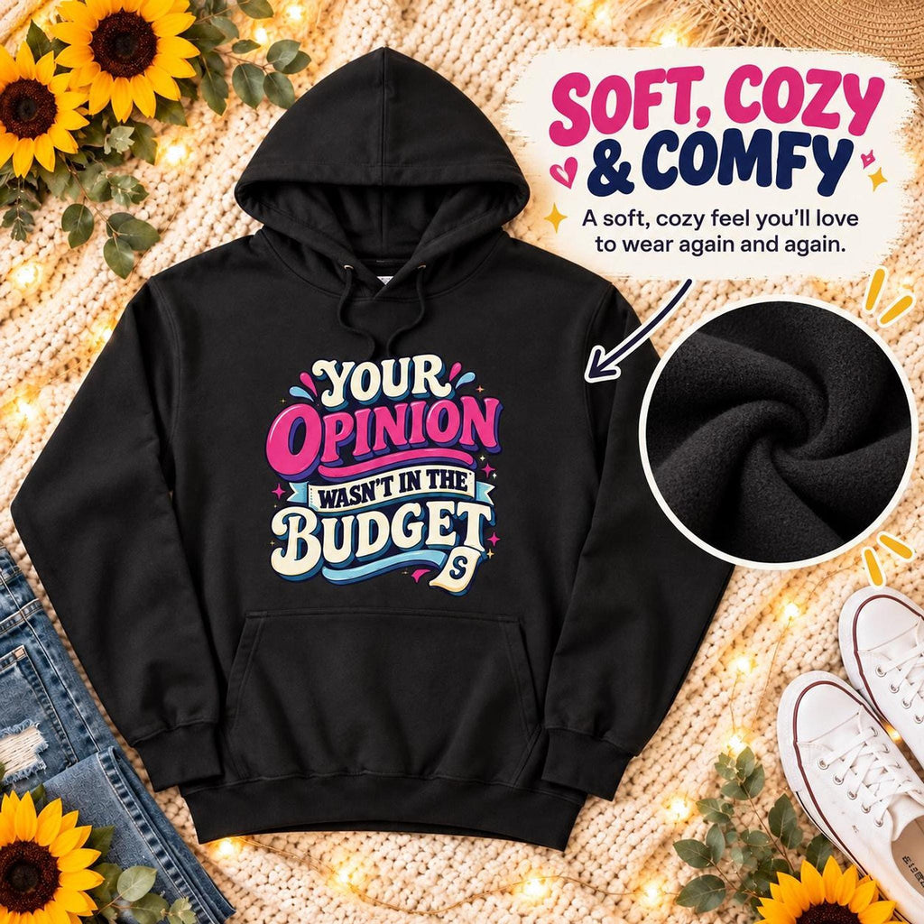 Sarcastic Budget Humor Lightweight Hoodie, Retro Graphic Sweatshirt, Sassy Gift for Her