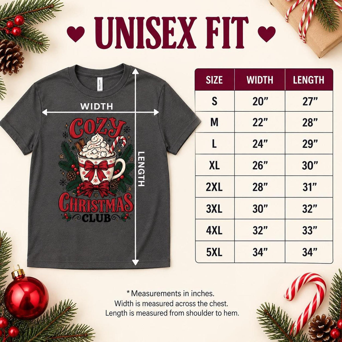Cozy Christmas Club Mug Tee, Festive Holiday Graphic Shirt, Winter Gift