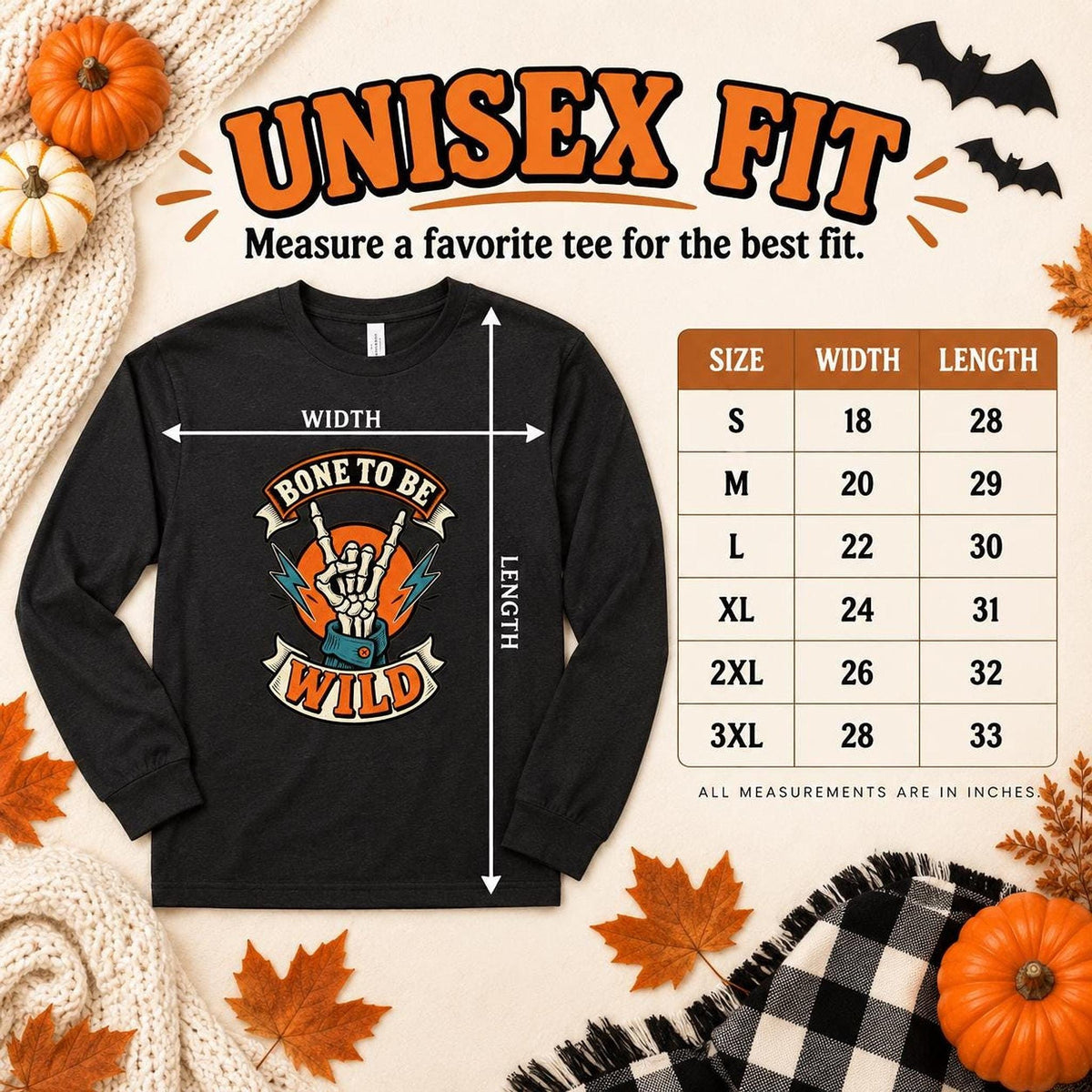 Bone To Be Wild Long Sleeve Shirt, Skeleton Graphic