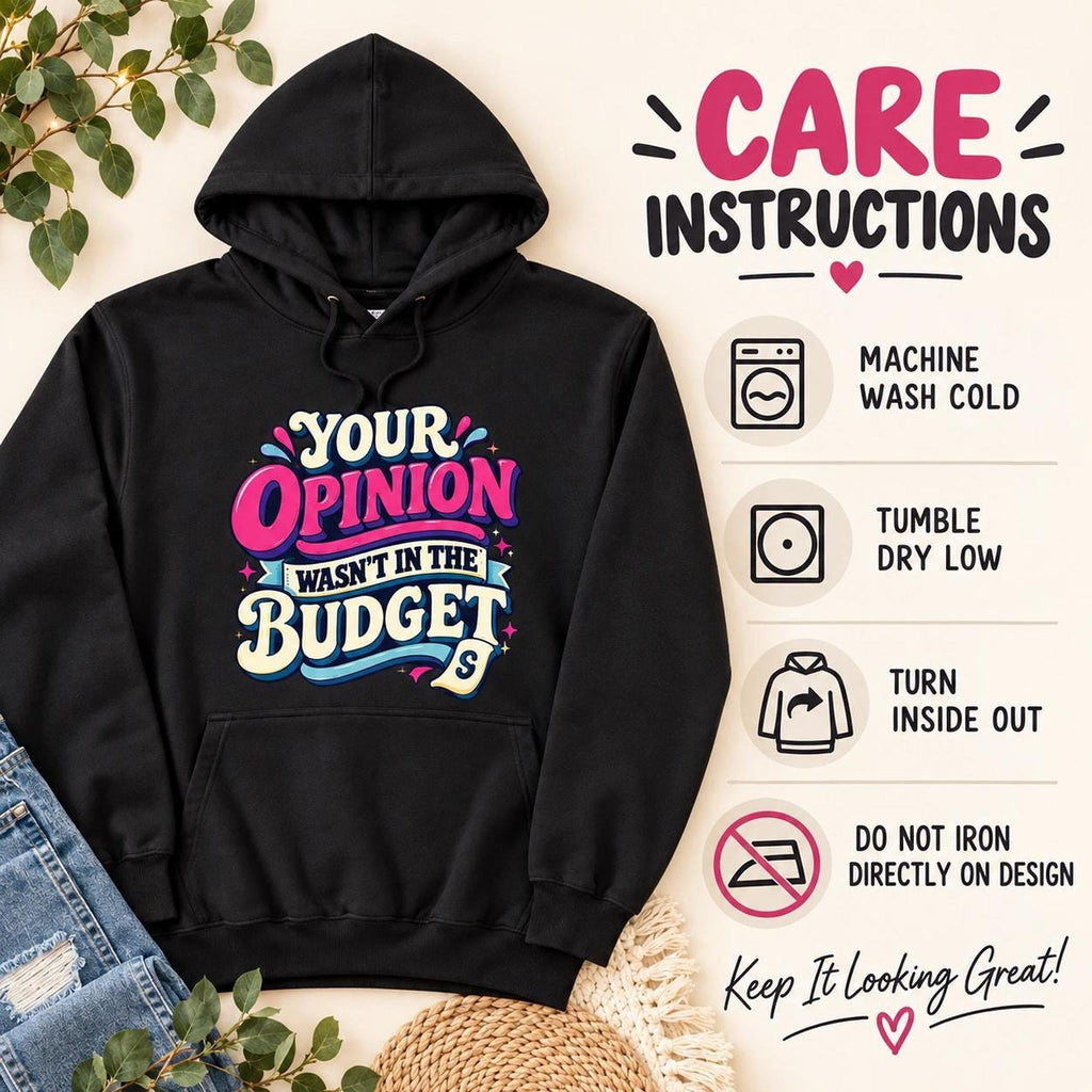 Sarcastic Budget Humor Lightweight Hoodie, Retro Graphic Sweatshirt, Sassy Gift for Her