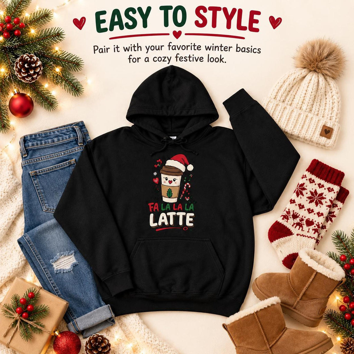 Fa La La La Latte Christmas Hoodie