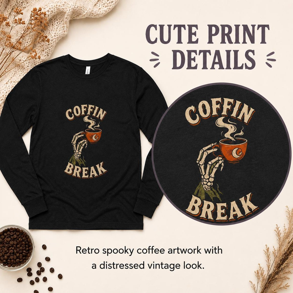 Coffin Break Halloween Long Sleeve