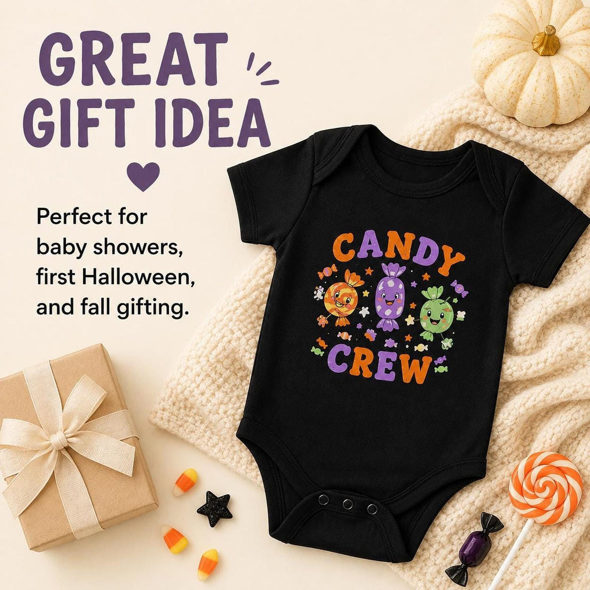 Candy Crew Baby Halloween Bodysuit