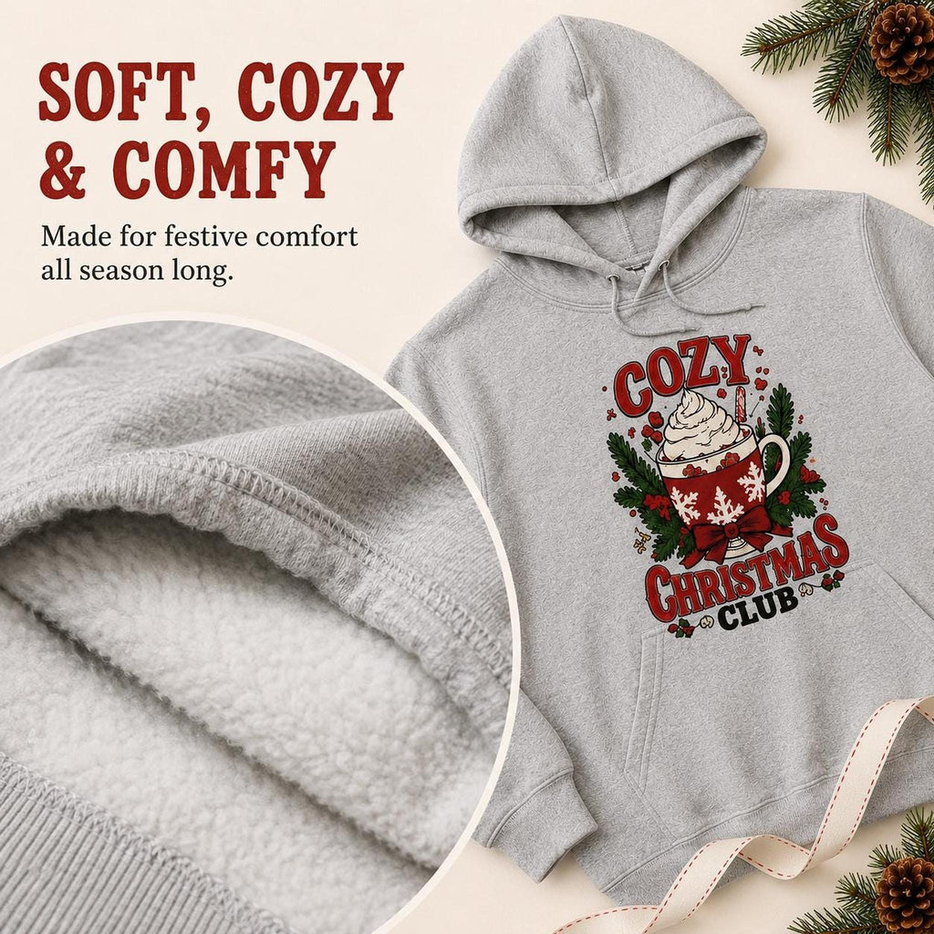 Cozy Christmas Club Hoodie, Unisex Holiday Sweatshirt, Cocoa Run Gift